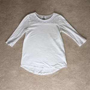 Half Sleeve White Blouse